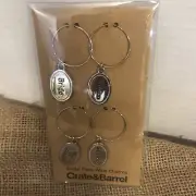 BRAND NEW SEALED CRATE & BARREL WEDDING BRIDAL PARTY METAL WINE CHARMS 4