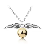 Harry Potter Quidditch Golden Snitch Gold Pocket Necklace Deathly Hallows