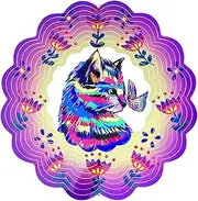 12 inch Outdoor Art Hanging Wind Spinner 3D Stainless Steel Laser Cut Metal Geometric Kinetic Spinners Suncatcher for Patio Home Wall Garden Yard Art Christmas Decorations (Style-20)