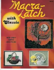 Macra-Latch With Classic Latch Hooking Rug Wall Art Using Macrame Cord VTG Book