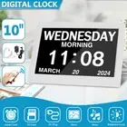 10 inch Extra Large Dementia Clock LED Alarm Clock Digital Calendar Day Clock