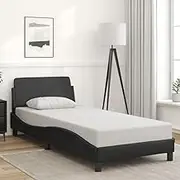 Bed Furniture Bed Frame Without Mattress Black 90x190 cm Faux Leather