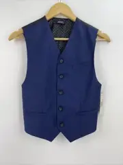 Van Heusen Vest with Polka Dot details Size L 14-16 Regular 406DK Blue