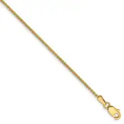 1.2mm 14k Yellow Gold, Solid D/C Spiga Chain Anklet