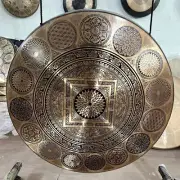 50CM Gong-Mandala Carving Gong-Deep Long Sound Vibrations-Tibetan Handmade Gongs