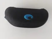 Costa Del Mar Sunglasses Hard Zip Up Clam Shell Case Black w/Blue Logo