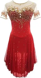 [Zagitova] Girls Ice Figure Skating Dress Patchwork Women Customizable Competition Dance Clothing with Shiny Rhinestone