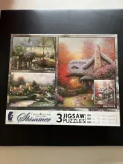 Thomas Kinkade 3 Shimmer Jigsaw Puzzles NIB
