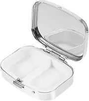 Metal Pill Box Portable Organizer Double Grids Sealed Travel Case for Tablets Medicine Dispenser