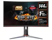 AOC 27" Curved QHD ,VA Curved 1000R, Free-Sync Premium, 0.5ms, 240Hz, HDR Rea...