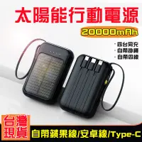 在飛比找蝦皮購物優惠-小米有品太陽能行動電源 20000mAh 行動電源 大容量 