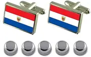 [Select Gifts] Shirt Dress Studs Guaranda City Ecuador Flag Cufflinks
