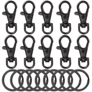 10 Sets Swivel Clasps Lanyard Snap Hook and Flat Key Rings Metal Hooks Key Ch...
