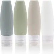 4Pcs Silicone Travel Bottle Set Refillable Toiletry Containers Leak Proof Squeezable and Portable Travel Bottles Set