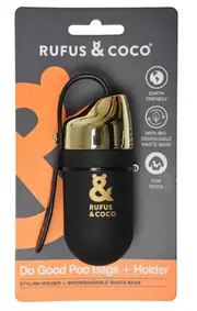 Rufus & Coco Do Good Poo Bags & Holder - Gold | For Dogs