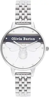 [Olivia Burton] Ladies Varsity OB16VS07 Qtz Basic Watch, White & Bee & Stone Dial, 34mm