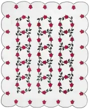 TULIP VINES --- APPLIQUE & STRIP VINTAGE QUILT PATTERN