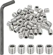 uxcell 5/16-18x5/16 Internal Hex Socket Set Grub Screws, 50 Pcs 304 Stainless Steel Cup Point Set Screw with Hex Key Wrench for Door Handles Bathroom Fixtures
