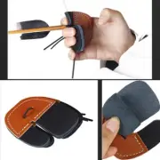 Leather Archery Finger Tab Guard Bowstring Protector Bow Shooting Target N6H9