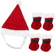 LIGHTAOTAO 1 Set Pet Christmas Hat and Socks Cosplay Costume for Pets for Holiday Gatherings and Festive Occasions Comfortable and Lightweight Accessories