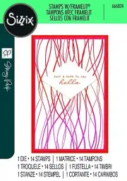 Sizzix A5 Clear Stamps 14PK w/Framelits Die Creative Coordinations, Live Wire b