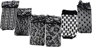 [CATIEBYE] 6 Pairs Women's Dress Socks Invisible Fishnet Ankle Socks Lace Hollow Out Nylon Socks