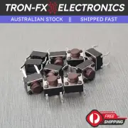 10Pcs 6x6x5mm Brown SPST Momentary PCB Mount Tactile Switch 4 Pin