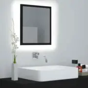 NNEVL LED Bathroom Mirror Black 40x8.5x37 cm Chipboard