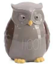 Rae Dunn Ceramic Hoot Owl Home Decor Figure 8.5x6” Figurine Bird Decoration New