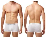 CALVIN KLEIN COTTON STRETCH UNDERWEAR 3-PACK LOW R TRUNKS WHITE SZ XL#NU2664-NWT