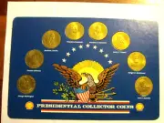PRESIDENTIAL COLLECTOR COINS Shell Gas 8 Bronze PRESIDENT DISPLAY 1992 Original