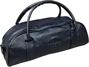 Acclaim Newport Rounded Style Mini Three Bowls Synthetic Grain Leather Look Lawn Green Bowling Bag with Dividers and Shoulder Strap