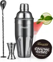 24Oz Cocktail Shaker Set with Bartender Strainer, Measuring Jigger, Bar Mixing S
