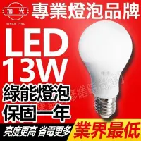 在飛比找Yahoo!奇摩拍賣優惠-含發票 旭光 LED 燈泡 13W 球泡 E27 白光 黃光