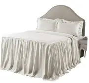 Lush Décor Ticking Stripe Bedspread Wheat Vintage Chic Farmhouse Style