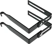 Maxmoral 2PCS Black Metal Lattice Hooks with Screws Adjustable Cubicle Hanger Mirror Closet Door Over Hooks for Office Whiteboards 1.25 to 3.5 Inch Thick Panel