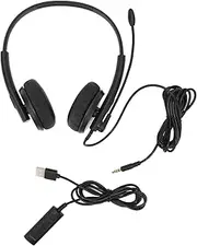 USB Headset with Mic Noise Reduction Clear Audio Quality Customer Service Headset for Call Center Comfortable Lightweight Design USB and 3.5mm Connection Wide Compatibility ABS