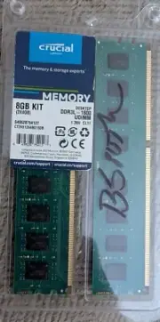Crucial RAM 8GB Kit 2x4GB DDR3 1600 MHz CL11 Desktop Memory. CT 2K51264BD 160B