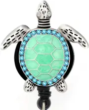 Aquamarine Enamel Sea Turtle Retractable ID Badge Holder for Nurses