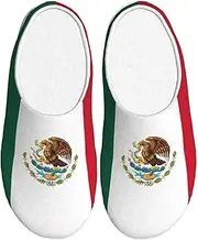 [EdWal] Flag of Mexico print Winter Warm Slippers Indoor Anti-skid Plush Slippers Relaxing at Home for Women Men