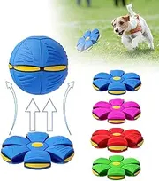 The Doggy Disc Ball, Doggie Disc Ball, Dog Disc Ball That Jumps, Interactive Dog Ball, Interactive Toy for Pups, UFO Magic Ball, Doggy Disc Ball for Large Dogs, Outdoor Yard Dog Toys (Blue,No Lights)