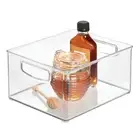 Clear Storage Boxes Stackable Bin Plastic Containers Box With Handle New