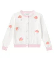 [Stella McCartney Kids] Stella McCartney Kids Crochet patch-appliqué cotton cardigan Y 4 white