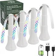 Fly Fans for Tables 4 Pack Adjustable for Outdoor or Indoors USB or Batteries Powered Fly Repellent Swatter Fan, Shoo Away Fly Bug Fan for Picnic, BBQ, Party, Events(White-4 Pack)
