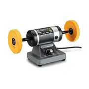 Bench Jewelry Polisher, Heavy Duty, Variable Speed Bench Jewelry Polisher, Wood, Manual Diy Eu Plug Black