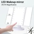Make-up Mirror LED Glass with 2-3 Magnifying Square Multicolor Modern Free Stand