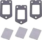 3 Packs SRM-225 Spark Screen and Gasket Compatible with Echo 14586642031 Muffler Gasket， 14586240630 Muffler Spark Arrestor Screen