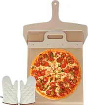 Pizza Shovel Portable Pizza Slider Paddle Easy to Use Pizza Peel Shovel Durable Pizza Spatula Peel with Oven Mitt for Baking Pizza