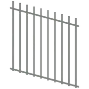 ProtectorAl 0350-1200W x 1200H Palladium Silver Batten Pool Fence Panel Raked Up to 15º