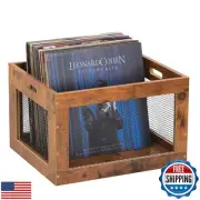 MOOACE Vinyl Record Storage Crate, Wooden Record Crate, Vinyl Albums LP Recor